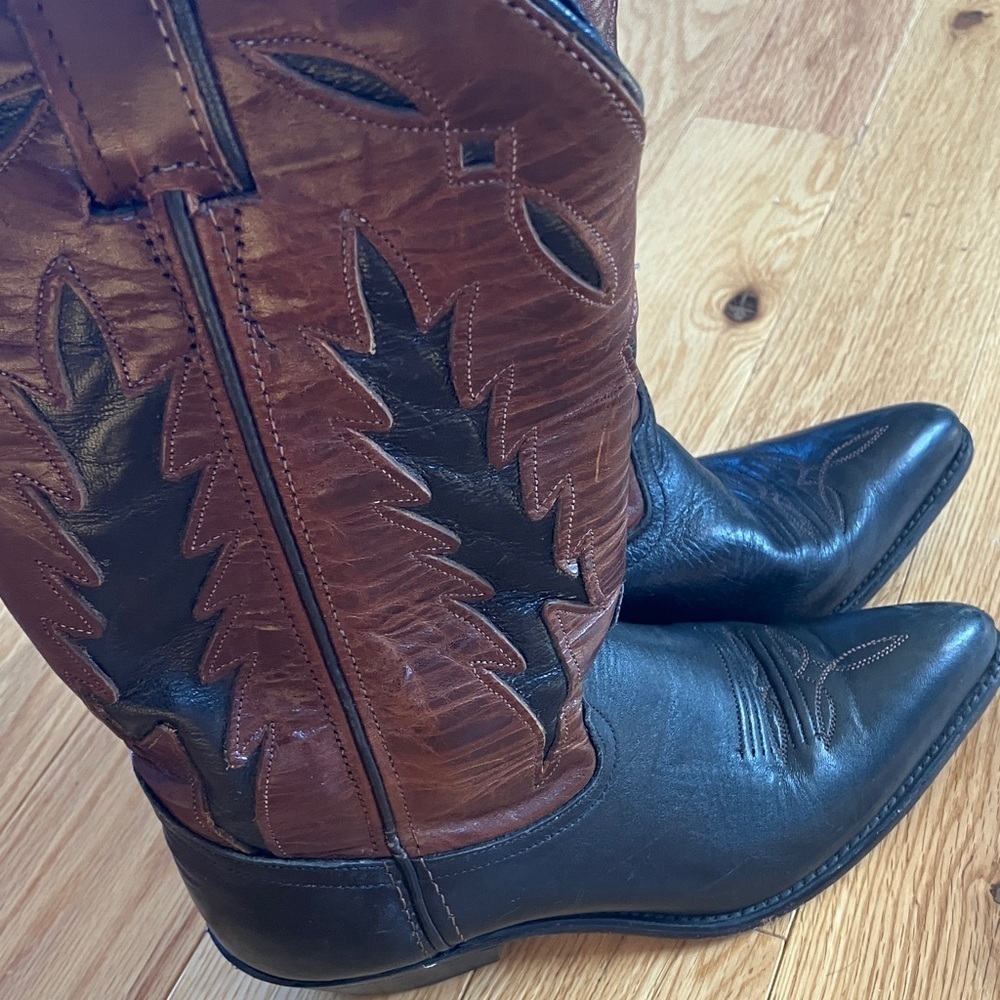 Code West Black and Brown Cowboy Western Boots